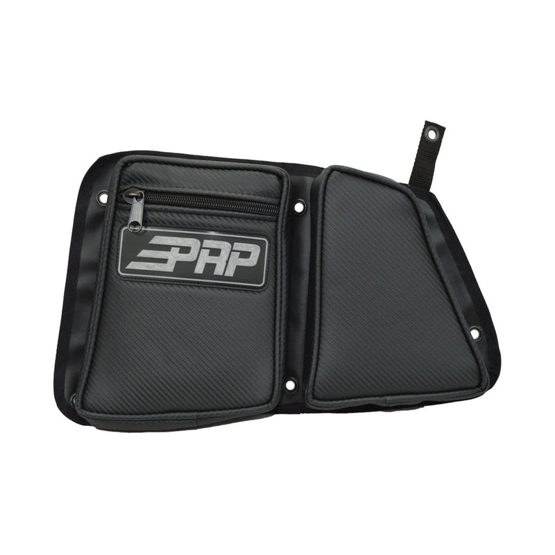 PRP Seats E40-210 Carbon Fiber Rear Door Side Storage Bag with Knee Pad, Black