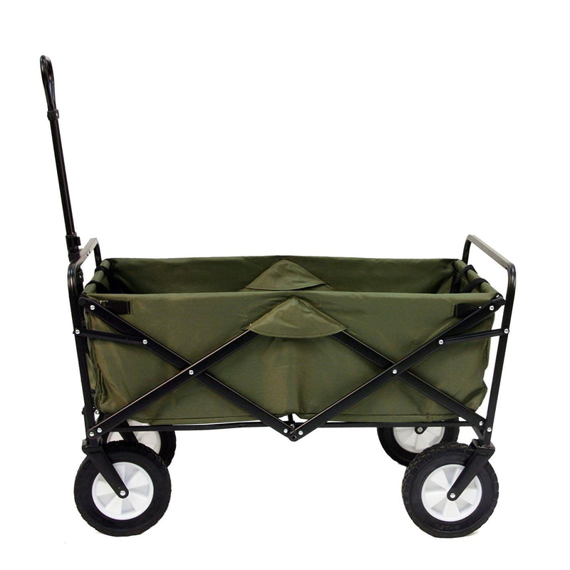 Mac Sports Collapsible Steel Frame Garden Utility Wagon, Green(Open Box)(2 Pack)