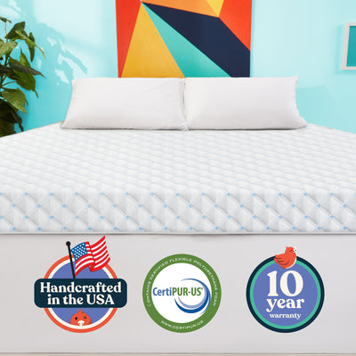 Early Bird Essentials 3 Inch Comfort and Support Hybrid Mattress Topper, Full