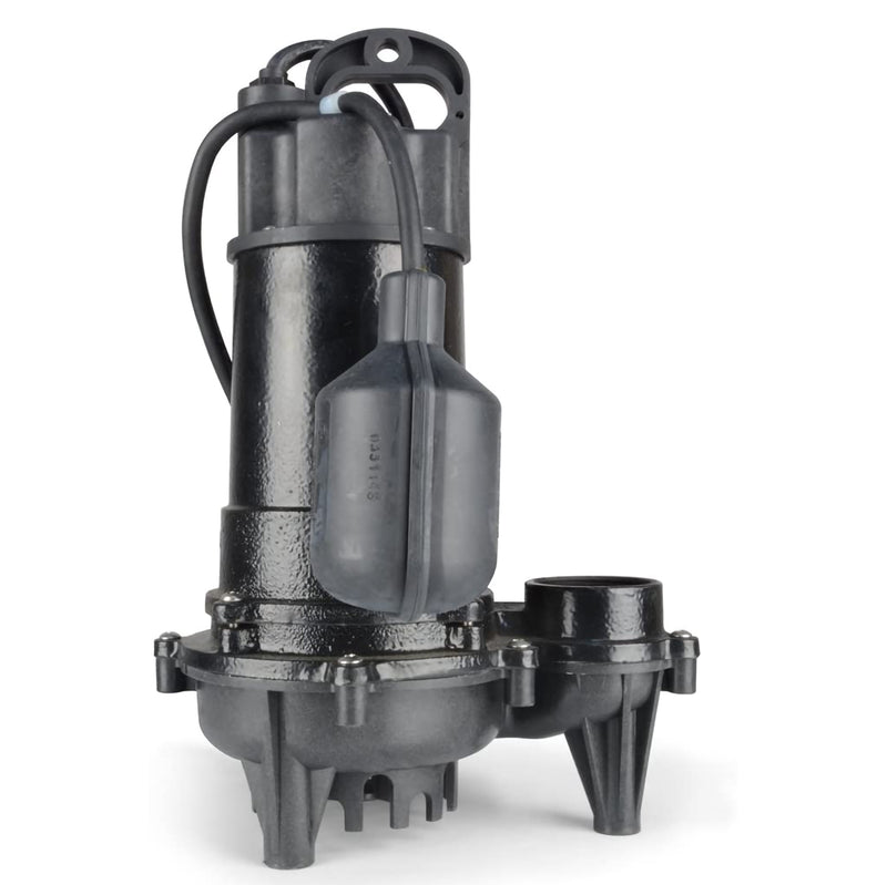 Eco-Flo ECD75W Heavy Duty Cast Iron Sump Pump with Wide Angle Switch, Black