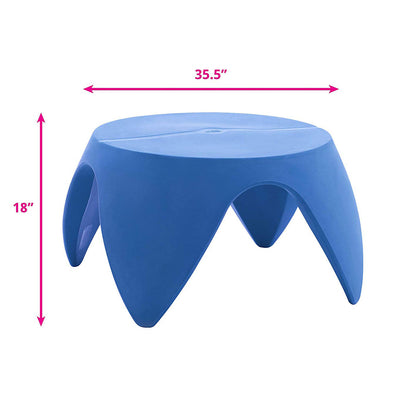 ECR4Kids Blossom Kids Toddler Indoor/Outdoor Plastic 36x36x18" Play Table, Blue