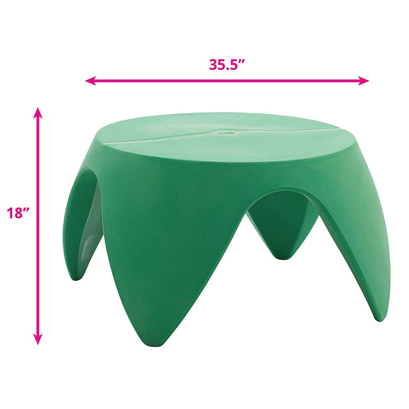 ECR4Kids Blossom Kids Toddler Indoor/Outdoor Plastic 36x36x18" Play Table, Green