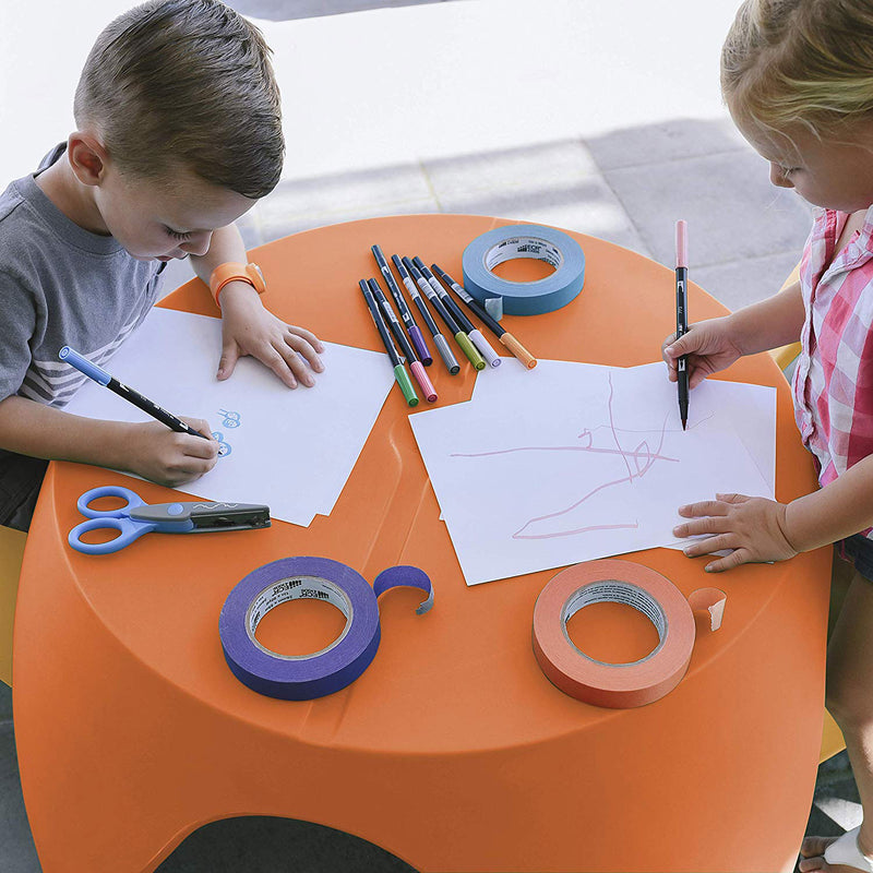 ECR4Kids Blossom Kids Toddler Indoor/Outdoor Plastic 36x18" Play Table, Orange