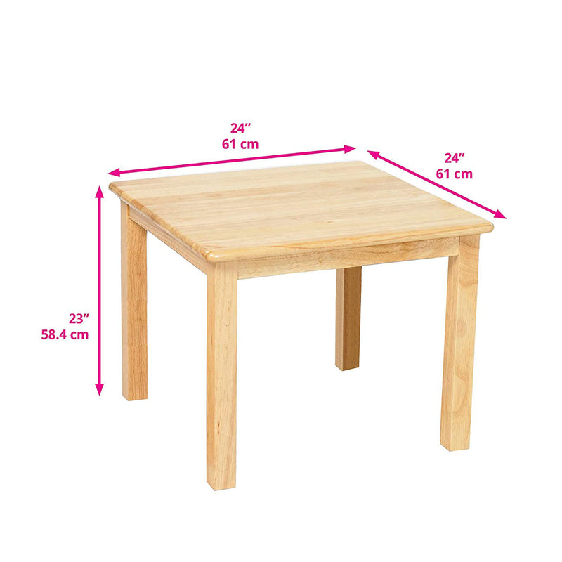 ECR4Kids 24 x 24 Inch Wood Kids All Purpose Workbench Play Table, Natural Finish