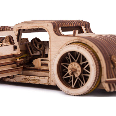 Wood Trick 3D Hot Rod Wooden Classic Model Car Mechanical Self Building Kit