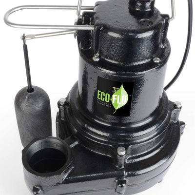 Eco Flo EFSEW50A1 0.5 HP 115V 8200 GPH 2 Inch Discharge Cast Iron Sewage Pump
