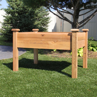 Gronomics Red Cedar Rustic Elevated Garden Bed 34 x 48 x 32 Inches, Finished