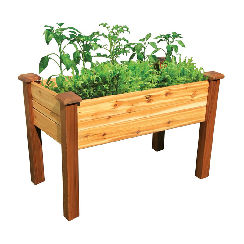 Gronomics Western Red Cedar Elevated Garden Bed 24 x 48 x 30 Inches, Unfinished