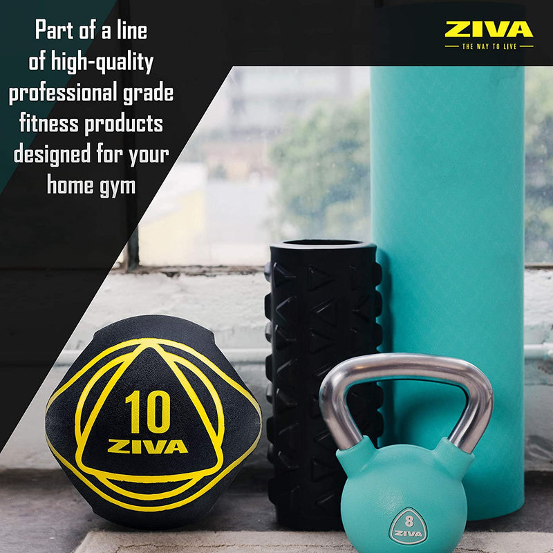 ZIVA Dual Grip Rubber Medicine Ball for Strength Training & Core, 10 Lbs (Used)