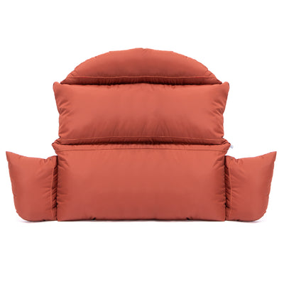 LeisureMod All Weather 2 Person Outdoor Padded Hanging Egg Chair Cushion, Orange - VMInnovations