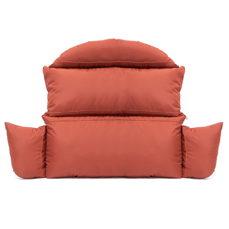 LeisureMod All Weather 2 Person Outdoor Padded Hanging Egg Chair Cushion, Orange - VMInnovations