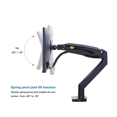 North Bayou Desk Mount Full Motion Swivel Adjustable Height Monitor Arm, Black