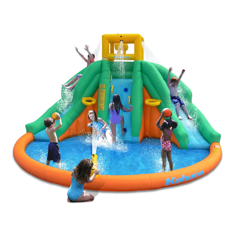 Kahuna Twin Peaks Kids Inflatable Splash Pool Backyard Water Slide Park (2 Pack)