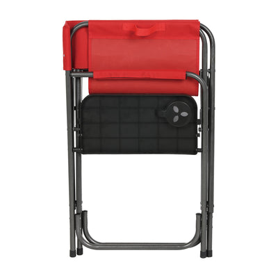 Portal Outdoor Folding Camping Directors Chair with Side Table, Red (2 Pack)