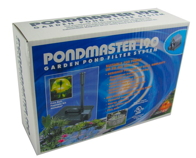 Pondmaster 190 GPH Mag Pump+Filter Fountain Head Kit Garden System (Refurbished)