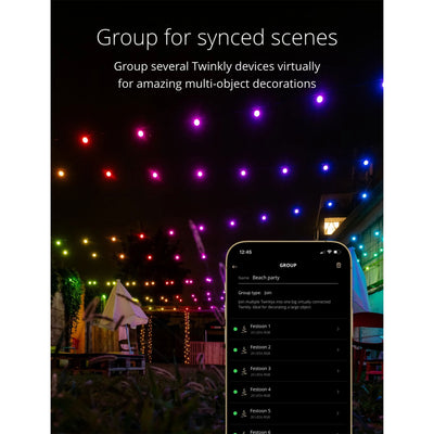 Twinkly Festoon App-Controlled Smart LED Bulb Light String 20 Multicolor RGB