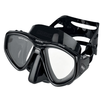 SEAC Motus Freediving Set with Fins, Goggles, Snorkel, Size 12.5 to 13.5, Black