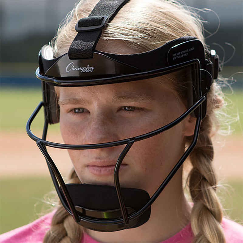 Champion Sports Adult Softball Fielders Adjustable Protective Face Mask, Pink