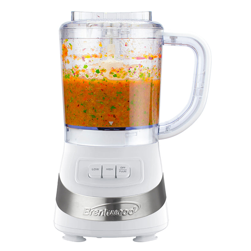 Brentwood FP-549W 3 Cup Kitchen Countertop Food Blender Chopper Processor, White