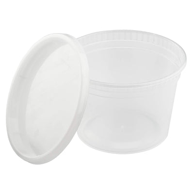 Karat 16oz Polypropylene Deli Containers with Lids Pack of 240 (Open Box)