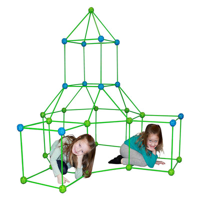 Funphix Glow in the Dark Poles and Blue/Green Balls Fort Play Kit, 154 pieces