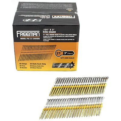 Freeman FR.131-3HDGRS 21 Degree 0.131 x 3 Inch Plastic Collated Framing Nails