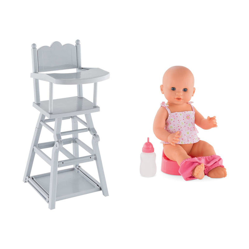 Corolle Mon Grand Poupon Potty Training Emma Doll & Adjustable Toy High Chair