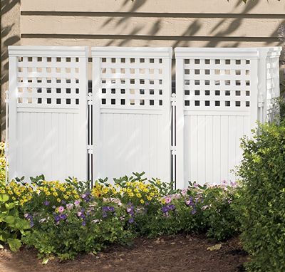 Suncast Outdoor Steel and Resin 4 Panel Screen Yard Enclosure, Taupe (4 Pack)