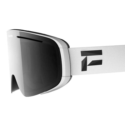 Flaxta Plenty Unisex Ski & Snowboard Goggles - White w/Double Mirror Silver Lens