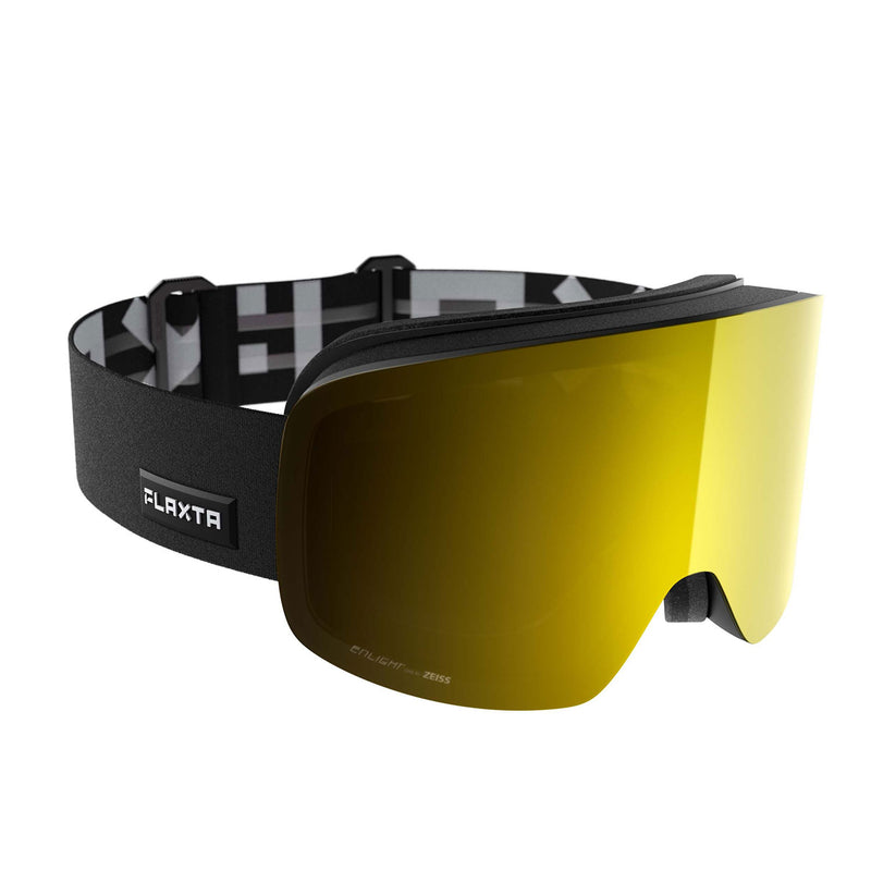 Flaxta Prime Frameless Ski & Snowboard Goggles - Black w/Double Mirror Gold Lens