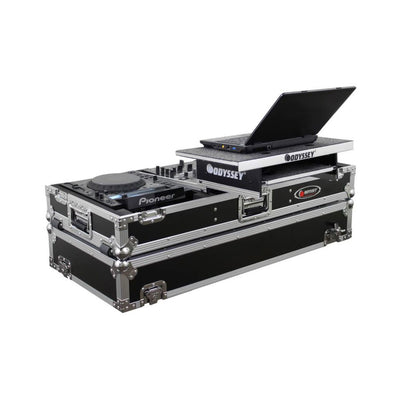 Odyssey 12 Inch Format DJ Mixer & 2 Large Format Media Player Coffin Flight Case