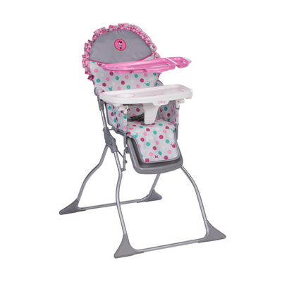 Disney Baby Simple Fold Plus High Chair with Adjustable Tray, Minnie Dot Fun