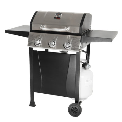 Grill Boss GBC1932M 3 Burner Gas Grill w/ Top Cover and Side Shelves (Open Box)