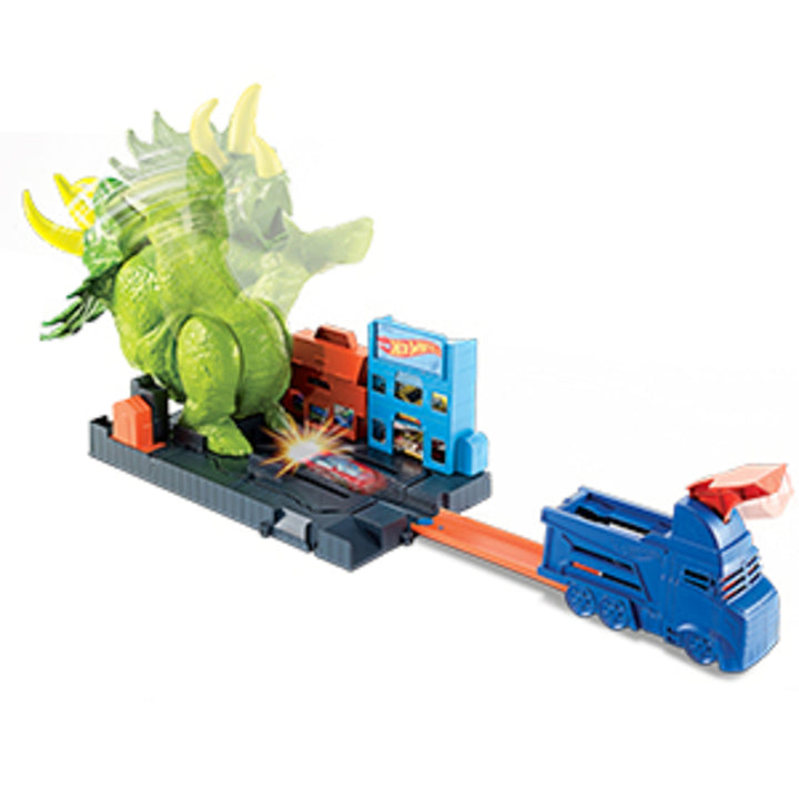 Hot Wheels Ginormous Smashin' Triceratops Adventure Toy Play Set for Ages 4 & Up - VMInnovations