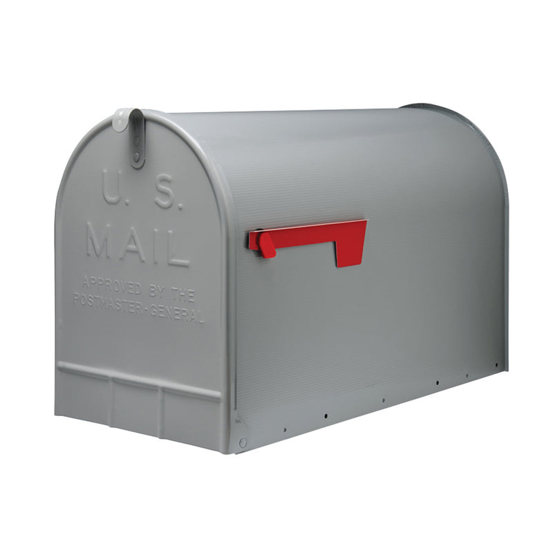 Gibraltar Mailboxes Heavy Duty Extra Big Steel Stanley Post Mount Mailbox, Gray