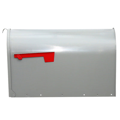 Gibraltar Mailboxes Heavy Duty Extra Big Steel Stanley Post Mount Mailbox, Gray