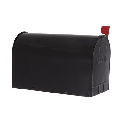 Gibraltar Mailboxes Heavy Duty Big Steel Post Mount Mailbox, Black (Open Box)