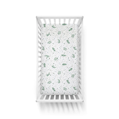 Goumikids Soft Organic Bamboo Cotton Standard Fitted Baby Crib Sheet, Botanical
