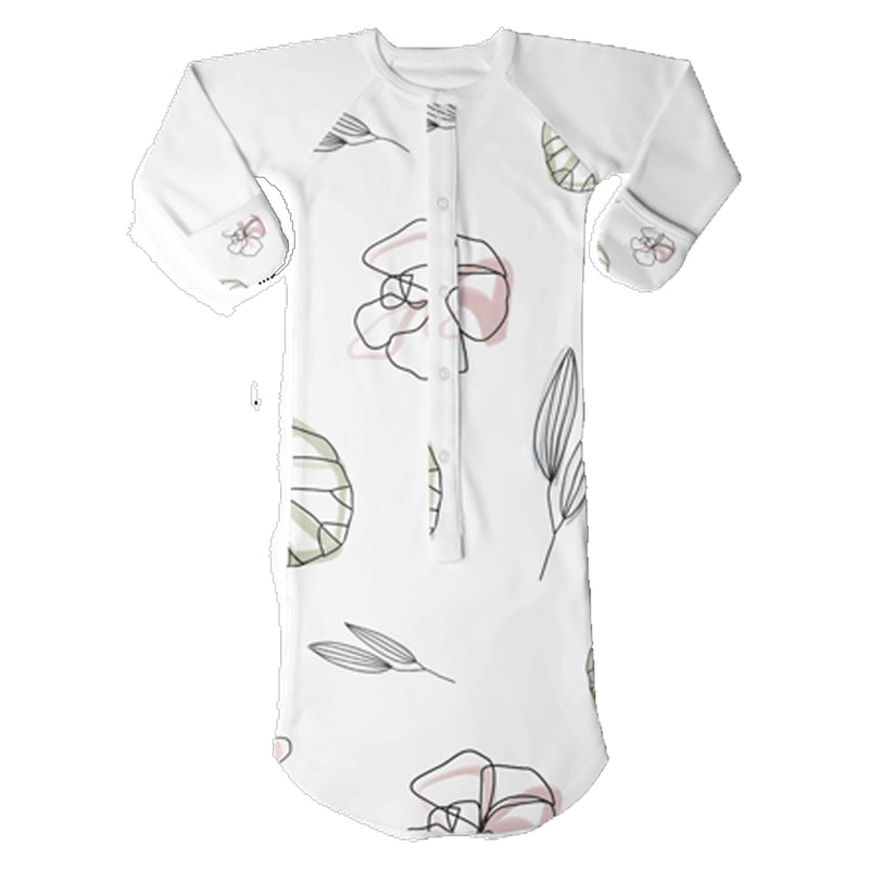 Goumikids Baby Sleeper Gown Organic Bamboo Sleepsack Pajama Clothes, 3-6M Floral