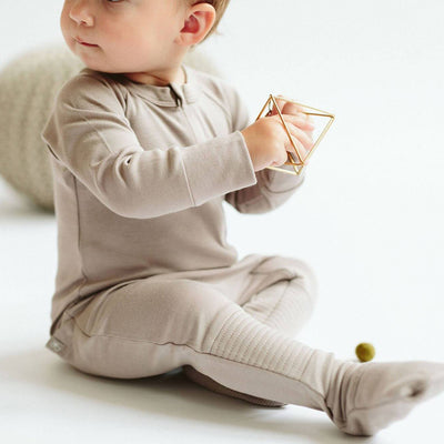 Goumikids Unisex Baby Footie Pajamas Organic Sock Sleeper Clothes, 12-18M Pewter