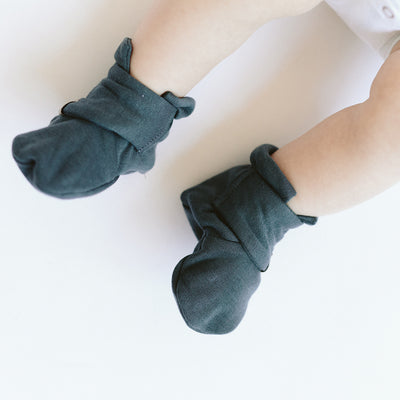 Goumikids Soft Organic Stay On Adjustable Baby Infant Booties, 3-6M Midnight