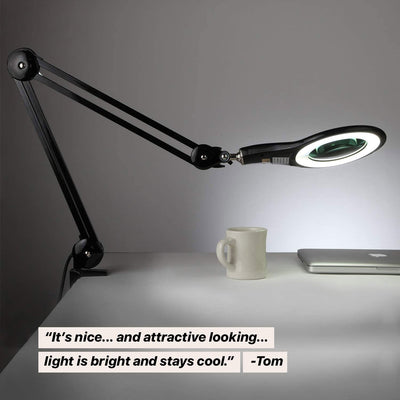 Brightech Lightview Pro LED Adjustable 2.25x Magnifier Desk Lamp, Black (2 Pack)