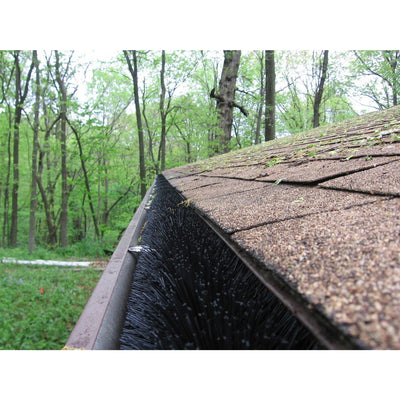 GutterBrush 30 Foot Simple Roof Rain Leaf Gutter Guard Cover w/ Bristles, 6 Pack