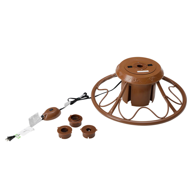 Home Heritage Electric Rotating Stand Base for Christmas Tree, Brown (Used)