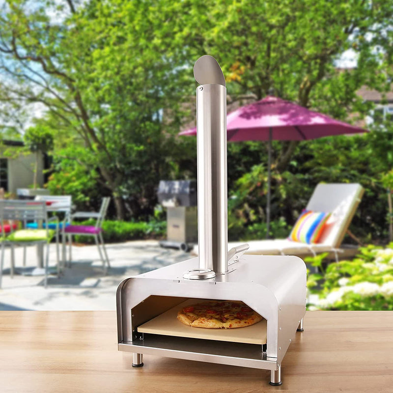 GYBER Fremont Stainless Steel Outdoor Wood Fired 12" Pizza Oven (Open Box)