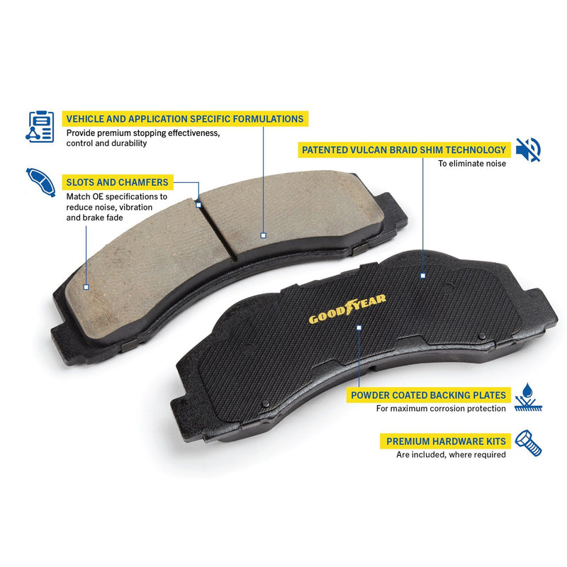Goodyear Brakes GYD1011 Automotive Carbon Ceramic Truck and SUV Front Brake Pads