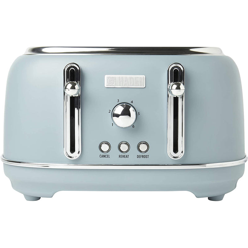 Haden Highclere 4 Slice Retro Vintage Wide Slot Toaster for Kitchen, Blue (Used)