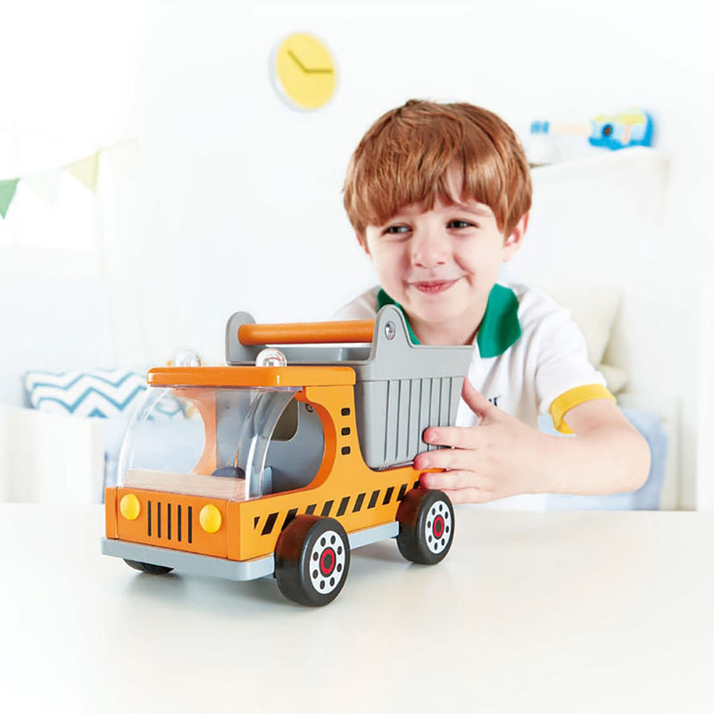 Hape Dumper Truck Non Toxic Construction Toy Vehicle for Ages 3 and Up, Yellow