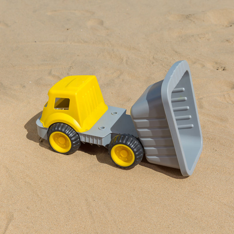 Hape Load and Tote Toddler Kids Plastic Construction Dump Truck Sand Toy, Yellow