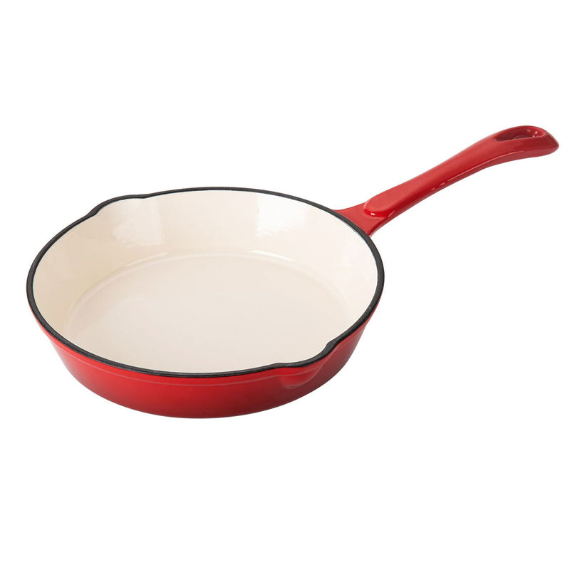 Hamilton Beach Enameled Coated Cast Iron Frying Pan Skillet, Red (Set of 3)